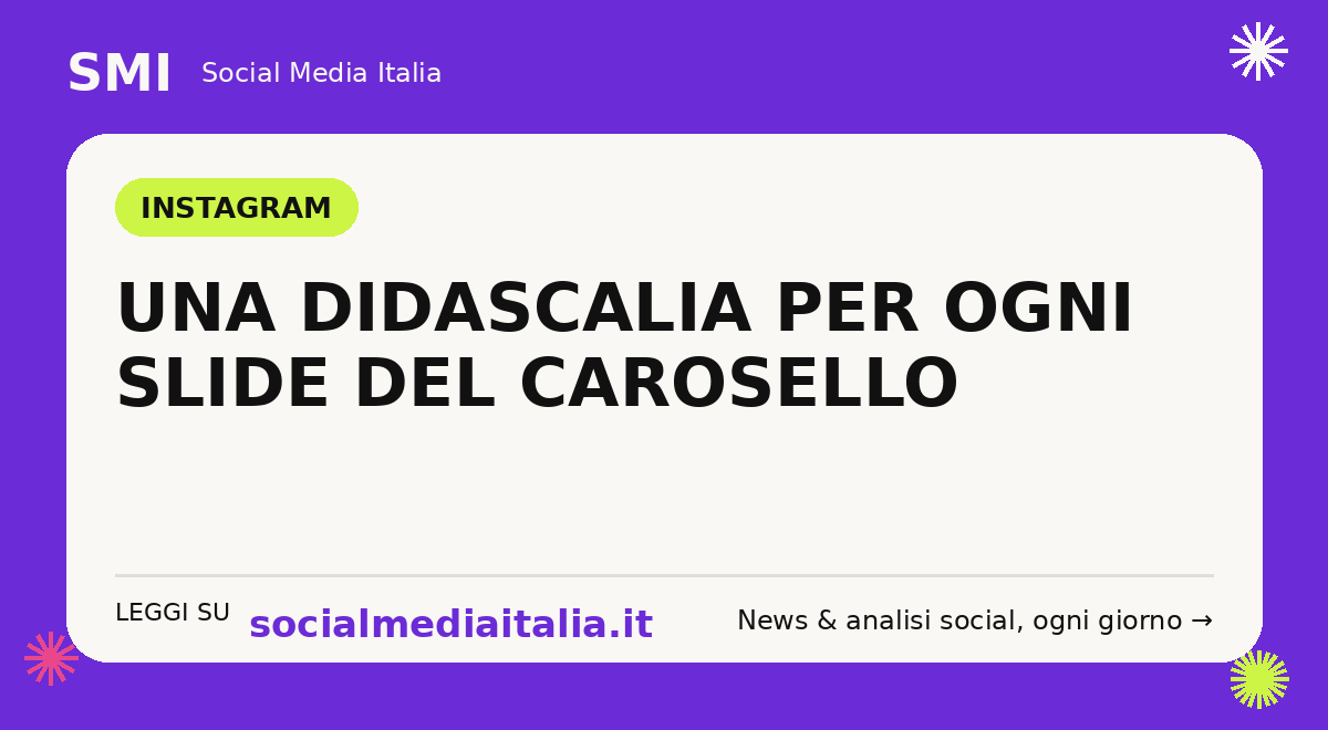 Instagram didascalie per slide del carosello