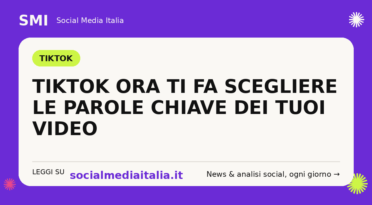 TikTok controllo keyword video