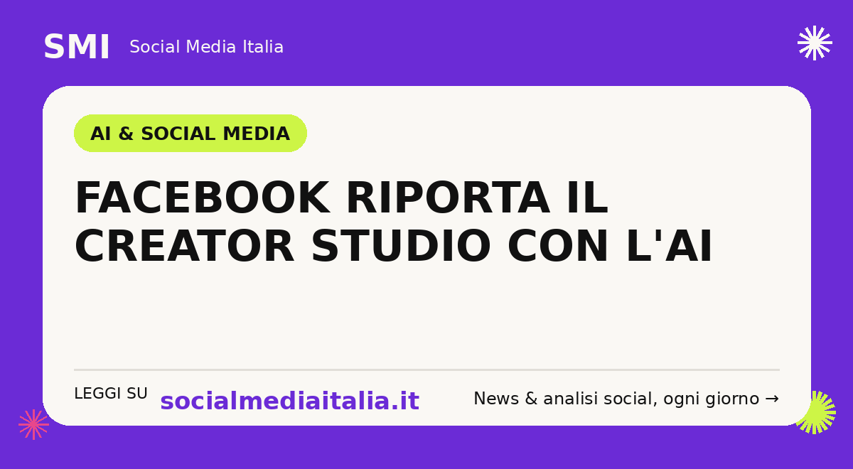 Facebook Creator Studio AI assistant